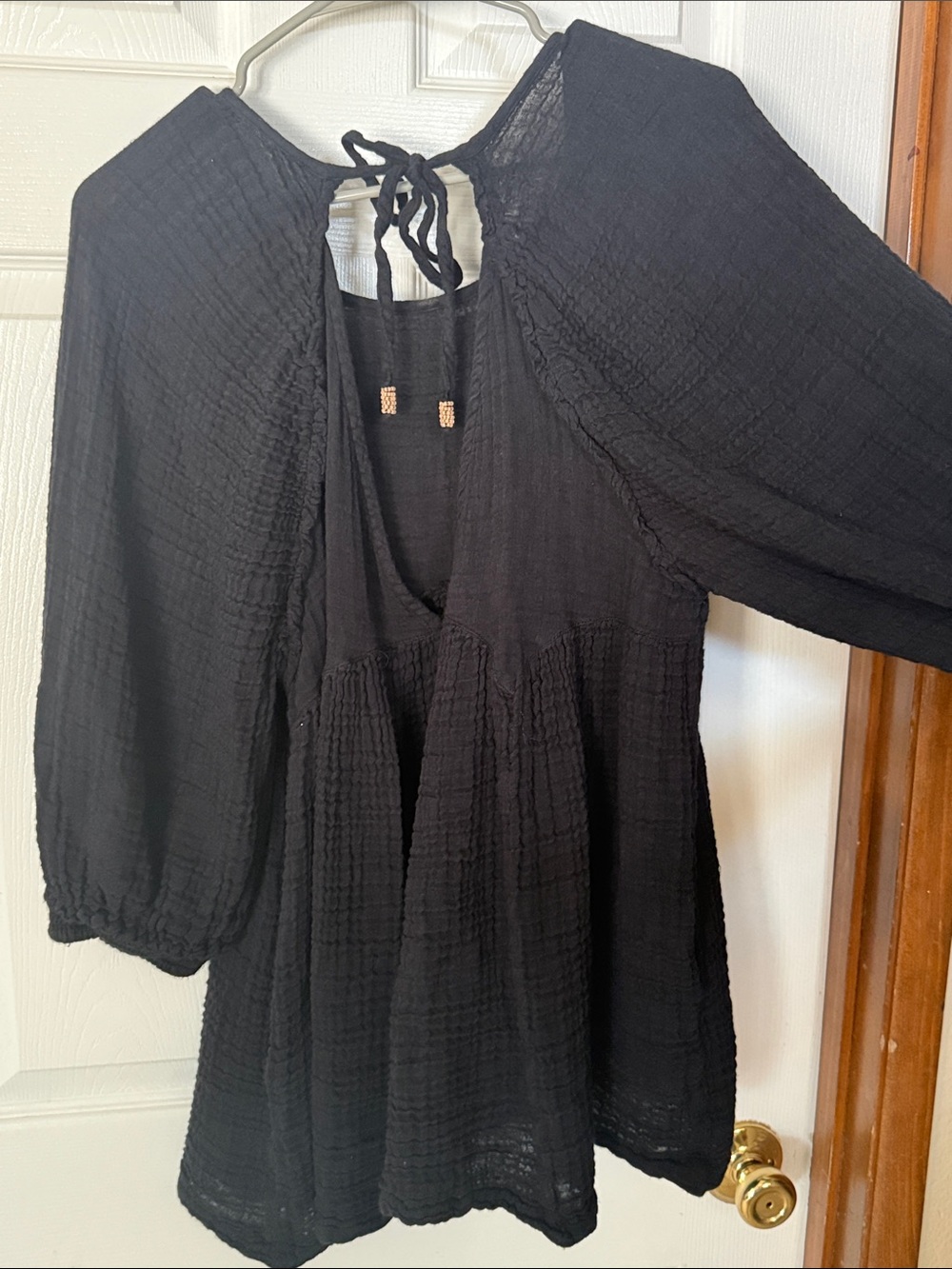 Free people Peasant Blouse with Tie Back - Picture 3 of 3
